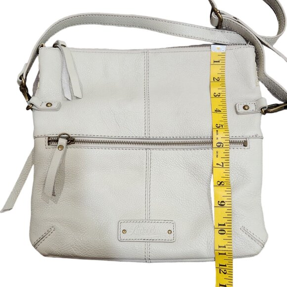 Lucky Brand Creamy White Real Leather Foldover Option Shoulder Crossbody Bag - Picture 11 of 11